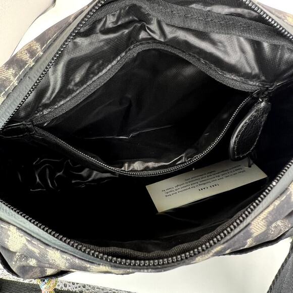 Rebecca Minkoff Downtown Nylon Camera Bag Leopard Print Crossbody Gray Black NEW - Picture 11 of 12